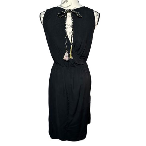 Women's | Eyeshadow | Black Embroidered Sleeveless Midi Wrap Style Dress - M - Picture 5 of 8